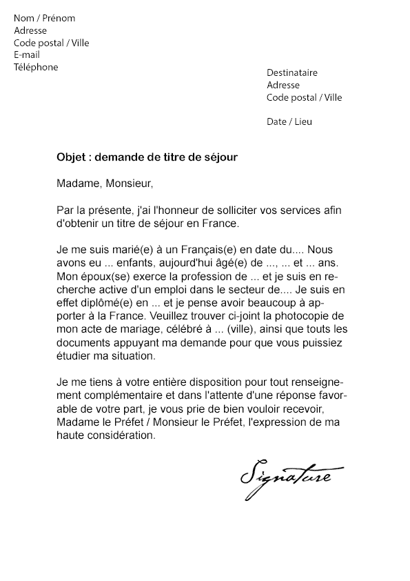 exemple de lettre au prefet