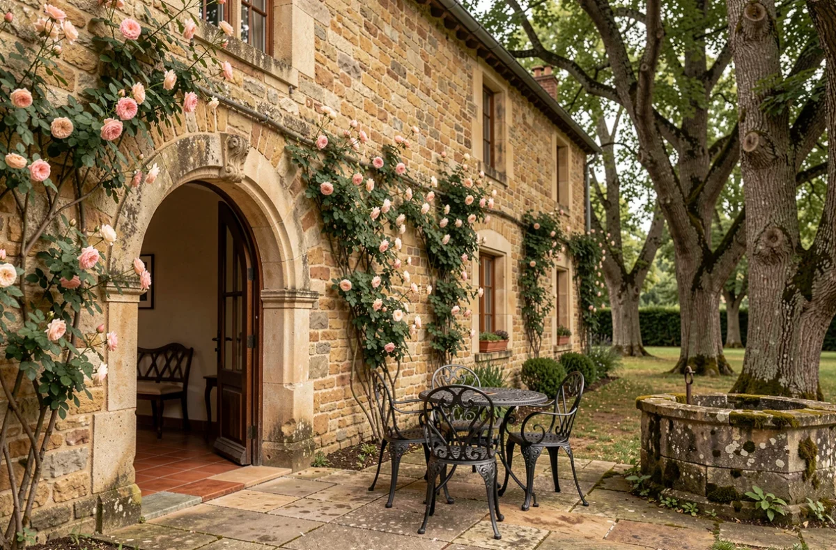 Le Domaine d'Aurel à Rouffilhac, gîte de caractère en pierre avec arches médiévales et jardin ombragé