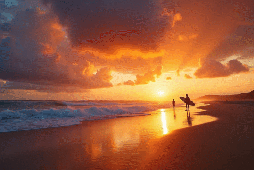 Les splendeurs crépusculaires à Costa de Caparica