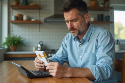 Homme d'âge moyen étudiant une cigarette espagnole à la maison