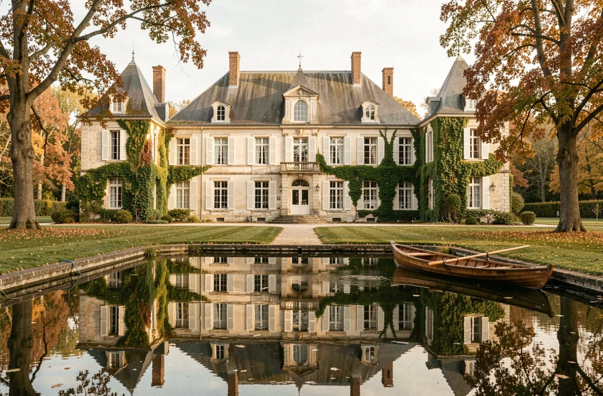 Château de La Borde en Sologne à Vernou-en-Sologne avec son étang et son architecture du XVIIIe siècle