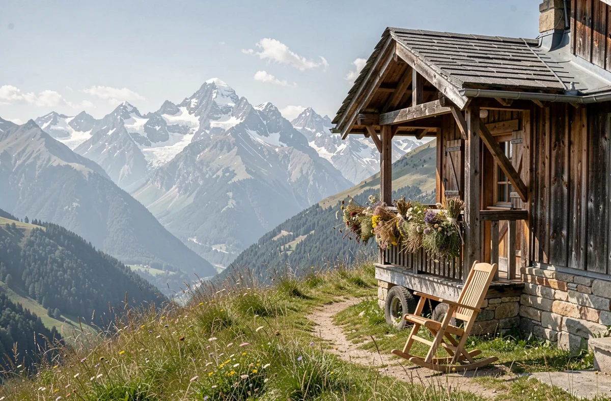 Le Perchoir des Pyrénées à Gerde, gîte montagne avec balcon en bois et vue spectaculaire sur les sommets pyrénéens